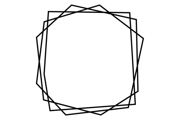 Download Black Line Polygon Frame in Art Deco Sty - Polygon Collection